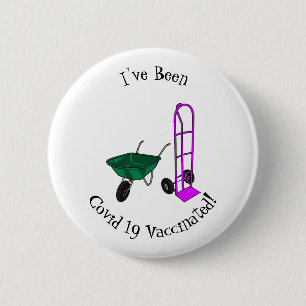 Badge Rond 5 Cm Illustration du chariot à roues et du chariot à ma