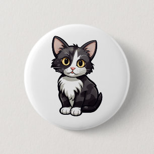 Badge Rond 5 Cm Illustration du chat de dessin
