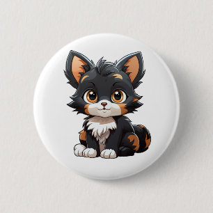 Badge Rond 5 Cm Illustration du chat de dessin