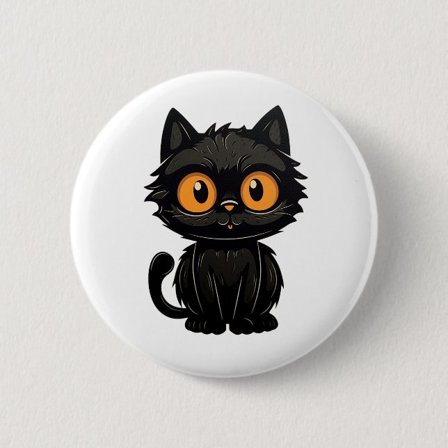 Badge Rond 5 Cm Illustration du chat de dessin (Devant)