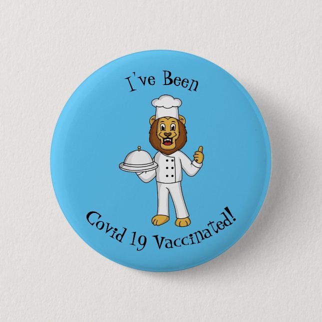 Badge Rond 5 Cm Illustration du chef mignon lion (Devant)