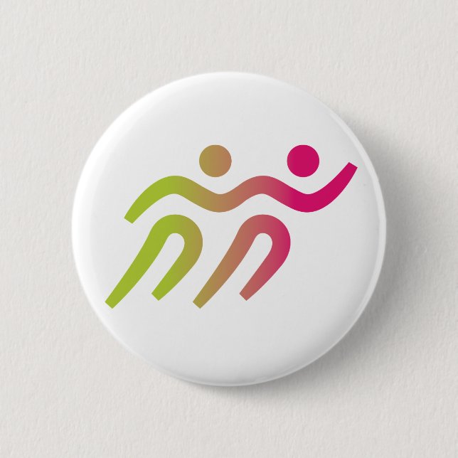 Badge Rond 5 Cm illustration du groupe de coureurs (Devant)