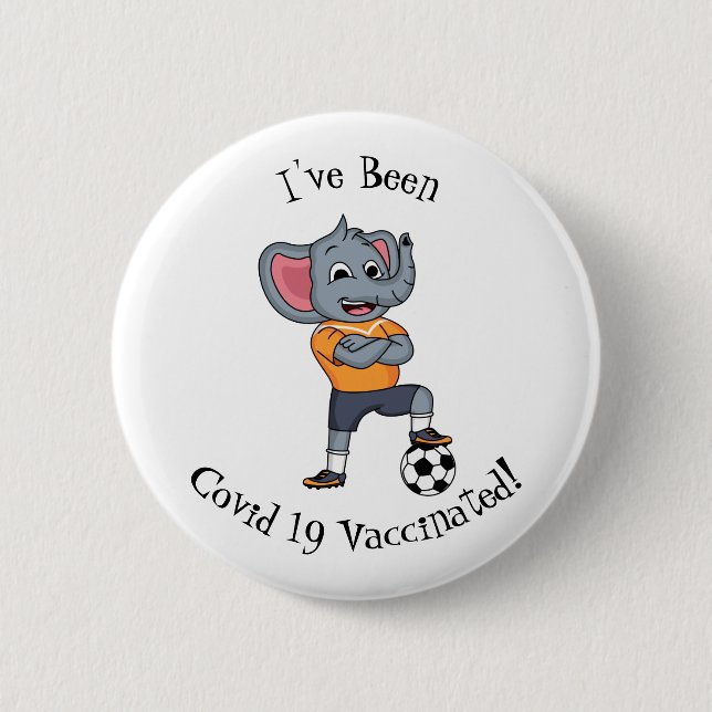 Badge Rond 5 Cm Illustration du joueur de football éléphant (Devant)