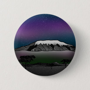 Badge Rond 5 Cm Illustration du Mont Kilimanjaro