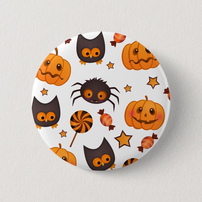 Badge Rond 5 Cm Illustration du Motif d'Halloween mignon (Devant)