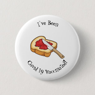 Badge Rond 5 Cm Illustration du pain et de la confiture