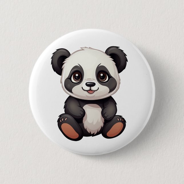 Badge Rond 5 Cm Illustration du panda de dessin (Devant)