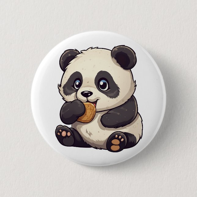Badge Rond 5 Cm Illustration du panda de dessin (Devant)