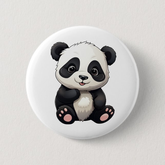 Badge Rond 5 Cm Illustration du panda de dessin (Devant)
