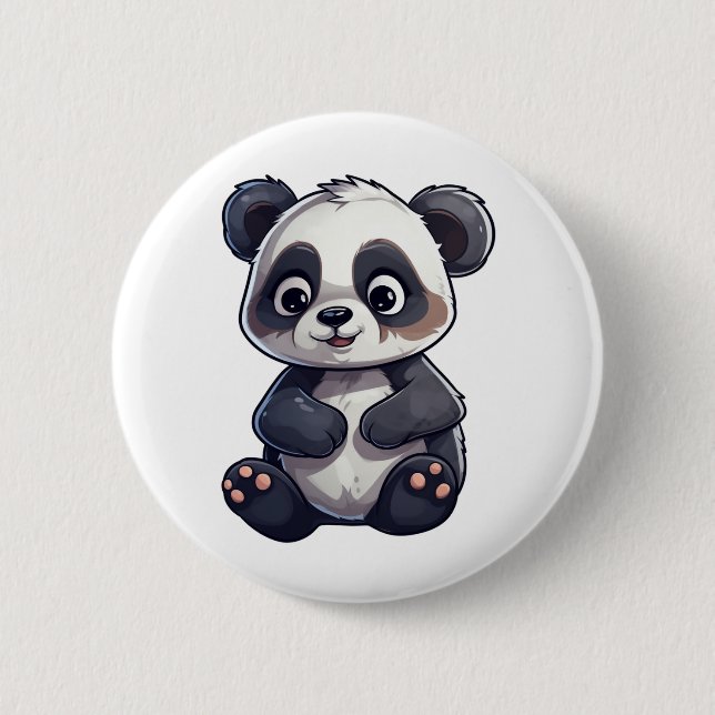 Badge Rond 5 Cm Illustration du panda de dessin (Devant)