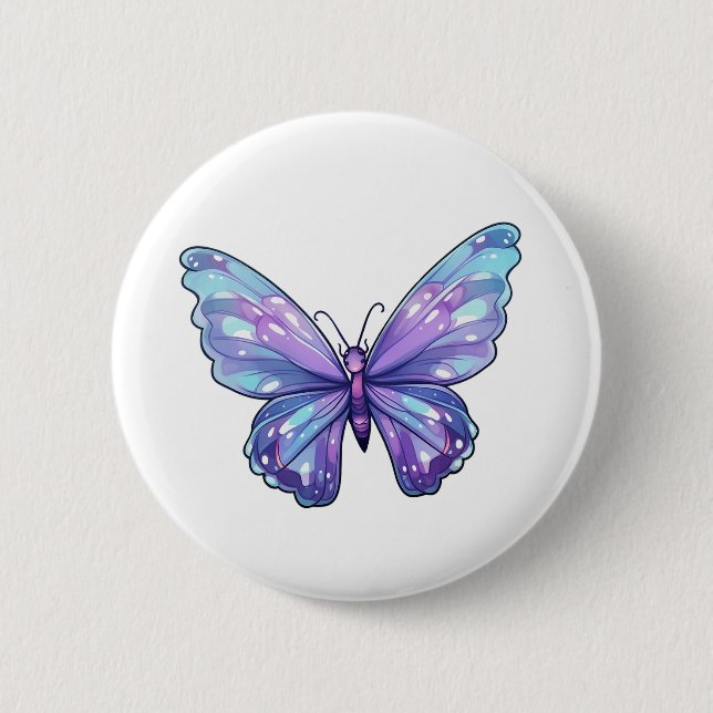 Badge Rond 5 Cm Illustration du papillon de dessin (Devant)
