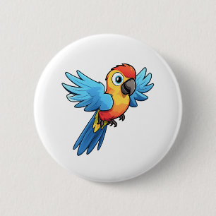 Badge Rond 5 Cm Illustration du perroquet de dessin
