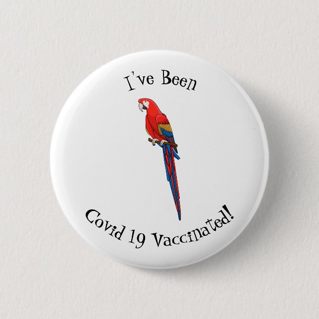 Badge Rond 5 Cm Illustration du perroquet de macaw Scarlet (Devant)