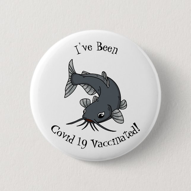Badge Rond 5 Cm Illustration du poisson-chat mignon (Devant)