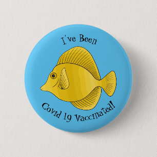 Badge Rond 5 Cm Illustration du poisson-tang jaune