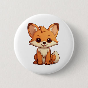 Badge Rond 5 Cm Illustration du renard de dessin