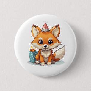 Badge Rond 5 Cm Illustration du renard de dessin