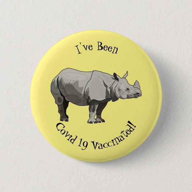 Badge Rond 5 Cm Illustration du rhinocéros de Javan (Devant)