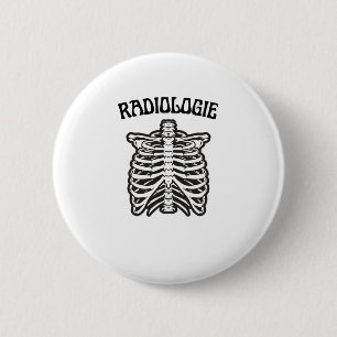 Badge Rond 5 Cm Illustration du squelette de la cage thoracique de