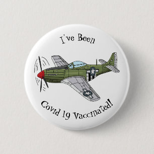 Badge Rond 5 Cm Illustration d'un avion militaire