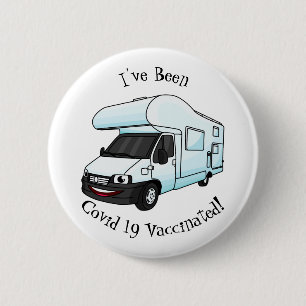 Badge Rond 5 Cm Illustration d'un campervan heureux