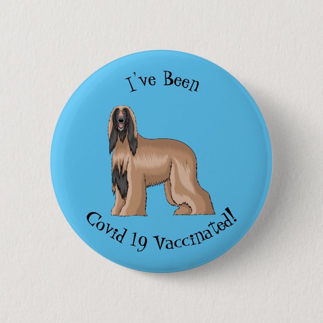 Badge Rond 5 Cm Illustration d'un chien hound afghan (Devant)
