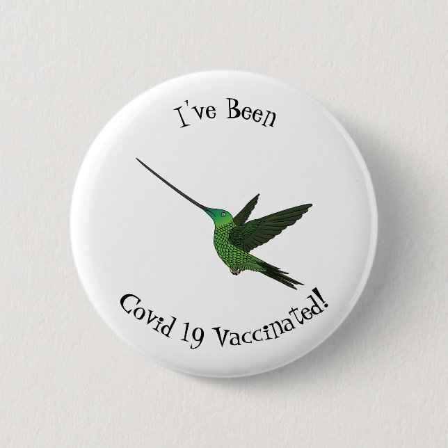 Badge Rond 5 Cm Illustration d'un colibri à bec épée (Devant)
