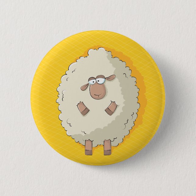 Badge Rond 5 Cm Illustration d'un mouton géant mignon et drôle (Devant)