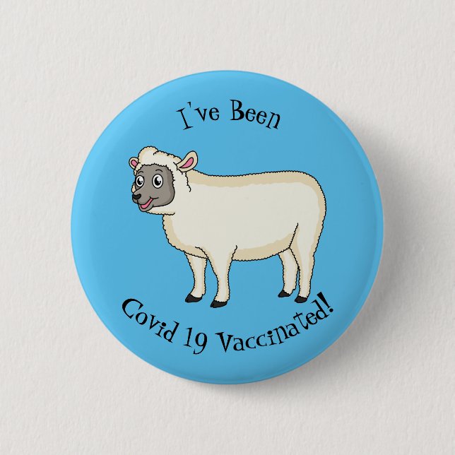 Badge Rond 5 Cm Illustration d'un mouton joyeux (Devant)