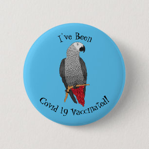 Badge Rond 5 Cm Illustration d'un perroquet gris en Afrique