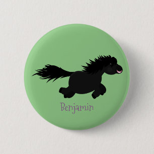 Badge Rond 5 Cm Illustration d'un poney de Shetland mignon