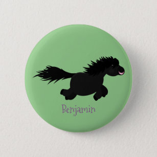 Badge Rond 5 Cm Illustration d'un poney de Shetland mignon