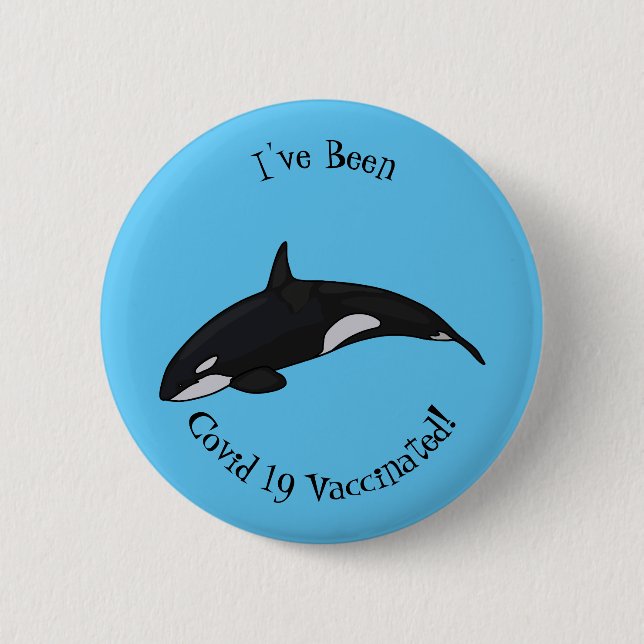 Badge Rond 5 Cm Illustration d'une baleine tueuse (Devant)