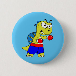 Badge Rond 5 Cm Illustration D'Une Boxe De Spinosaurus.