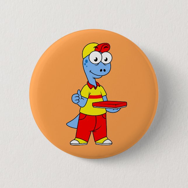 Badge Rond 5 Cm Illustration D'Une Personne Qui Livrait Le Brontos (Devant)