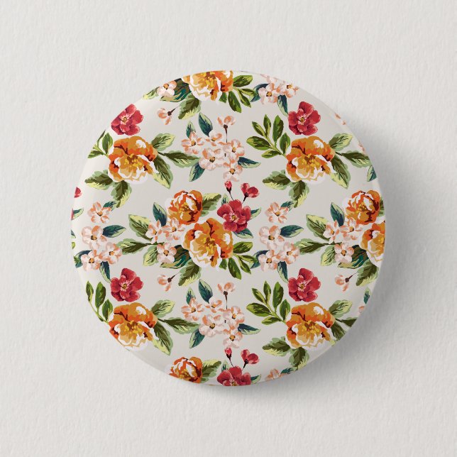 Badge Rond 5 Cm Illustration florale chic Girly d'aquarelle de (Devant)
