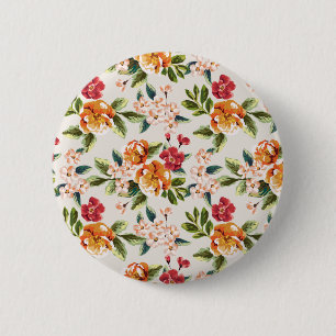 Badge Rond 5 Cm Illustration florale chic Girly d'aquarelle de