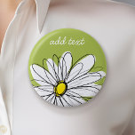 Badge Rond 5 Cm Illustration florale Daisy tendance - chaux et jau<br><div class="desc">Un morceau d'art zen et fantaisiste,  hipster. Vous pouvez ajouter un nom,  un monogramme ou un autre texte personnalisé. Si vous avez besoin de déplacer l'art autour,  cliquez sur le bouton personnaliser pour apporter des modifications.</div>