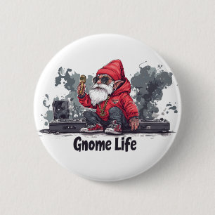 Badge Rond 5 Cm Illustration Gnome Hip hop - Gnome Life