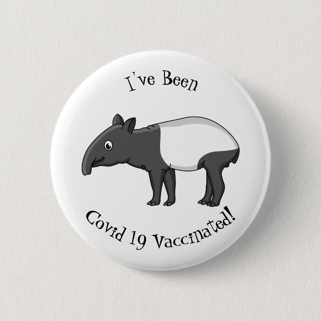 Badge Rond 5 Cm Illustration mignonne de tapir (Devant)