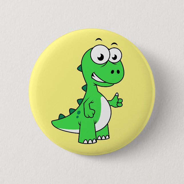Badge Rond 5 Cm Illustration Mignonne Du Tyrannosaurus Rex. 2 (Devant)
