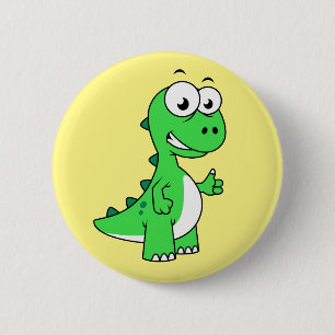 Badge Rond 5 Cm Illustration Mignonne Du Tyrannosaurus Rex. 2