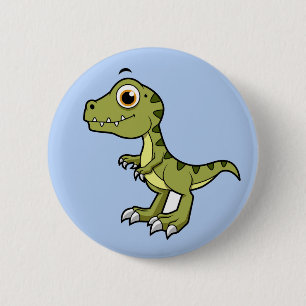 Badge Rond 5 Cm Illustration Mignonne D'Un Rex Tyrannosaurus.