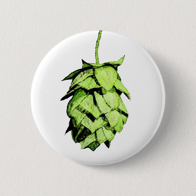 Badge Rond 5 Cm Illustration noire d'encre d'houblon (Devant)