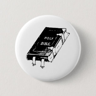 Badge Rond 5 Cm Illustration noire et blanche vintage de Sainte
