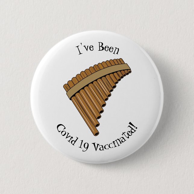 Badge Rond 5 Cm Illustration Pan flûte / panpipes (Devant)