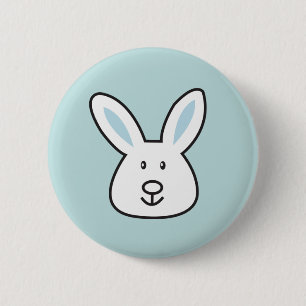 Badge Rond 5 Cm Illustration Pastel Blue Cute Bunny de Pâques
