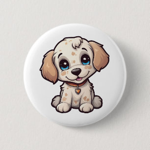 Badge Rond 5 Cm Illustration pour chien de dessin