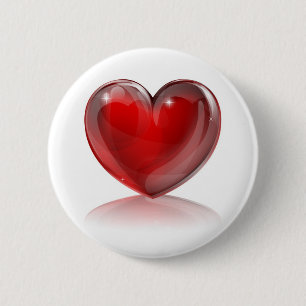 Badge Rond 5 Cm Illustration rouge de coeur