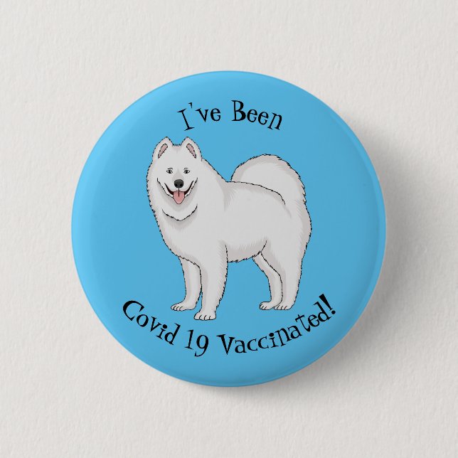 Badge Rond 5 Cm Illustration Samoyed dog (Devant)